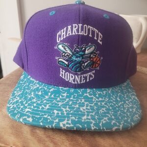 Mitchell & Ness Charlotte Hornets Purple and Teal Hat